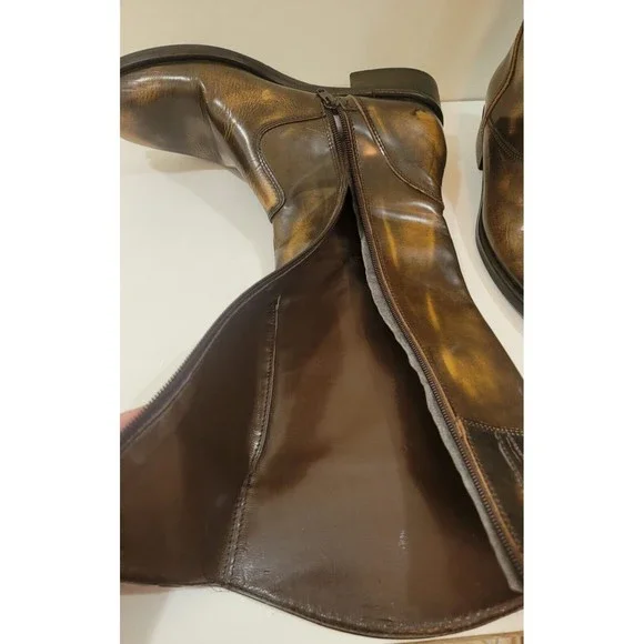 Lumiani Specoale Italy Womens Polished Leather Boots Brown Sz.EU-38 US-7 - Picture 7 of 11